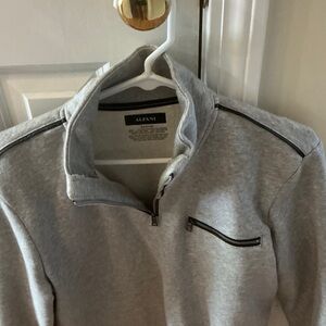 Alfani Men's Light Gray Zip-Up Sweater
